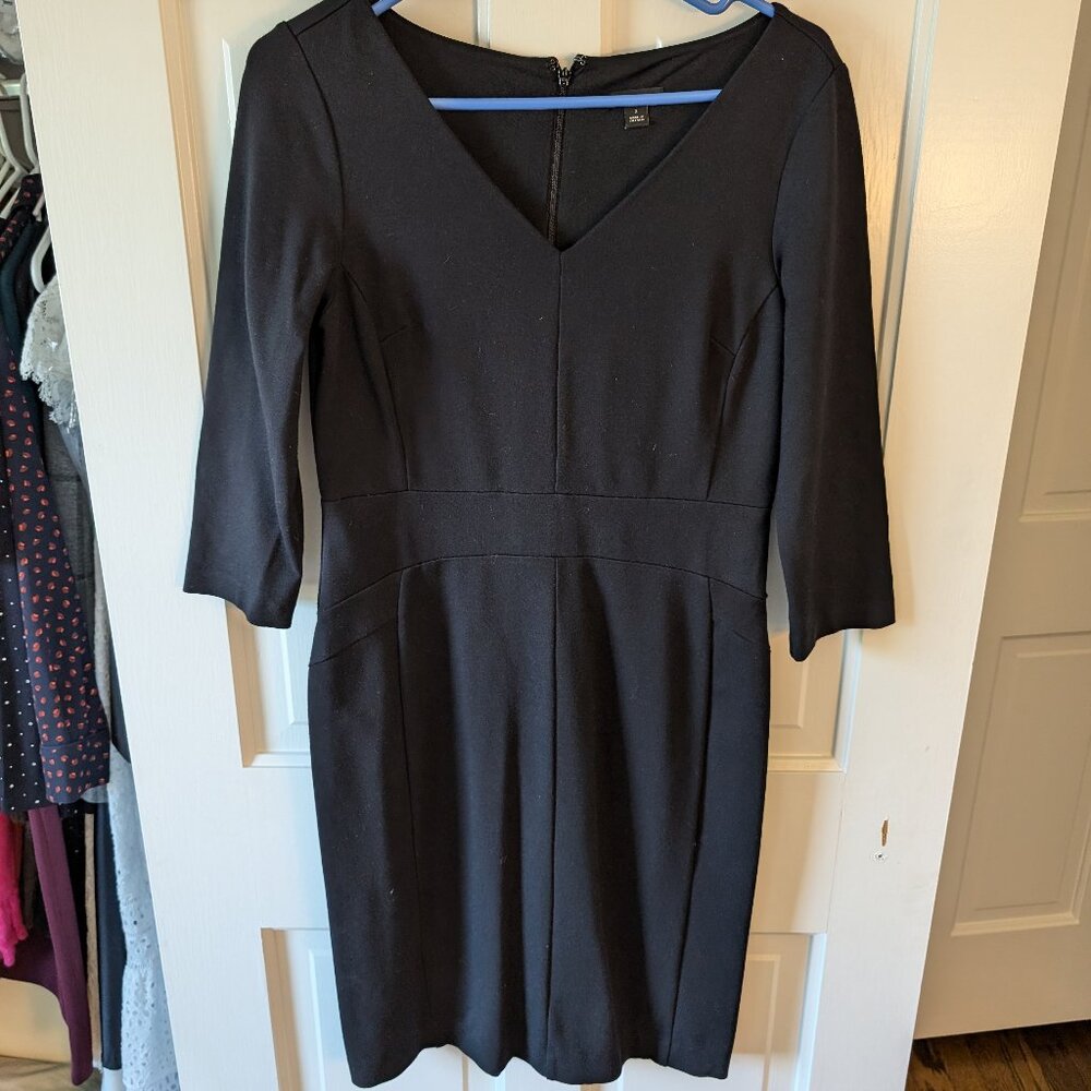 Ann Taylor Black Dress with 3/4 Sleeve - Perfect for Work